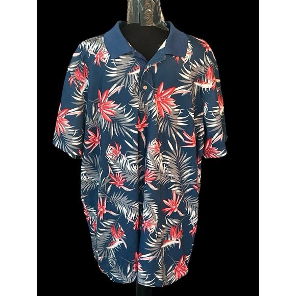 Tasso Elba Island Mens Hawaiian Shirt Size XXL Floral Button Up Short Sleeve 2XL - Picture 1 of 5